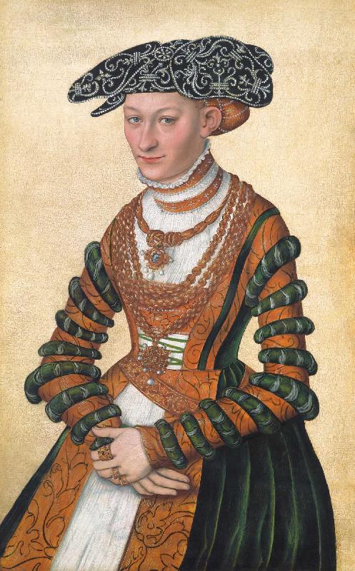 Lorens Pasch the Younger A Lady in a green velvet and orange dress and a pearl